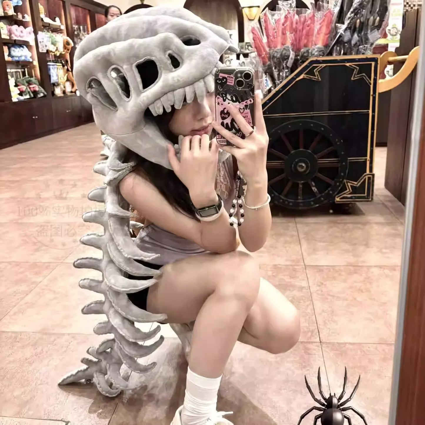 Dinosaur Skeleton Head Cover Plush