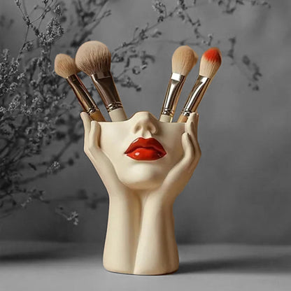 Women's Head Shape Boho Feminist Decoration Makeup Brush Holder
